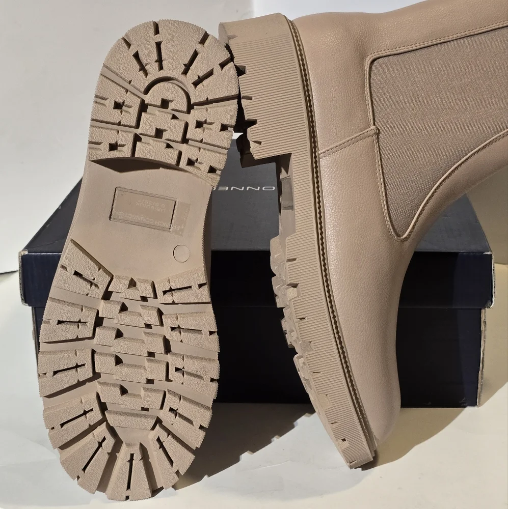 French Connection Women's Reyah Chelsea Lug Sole Boots, Size 8.5. Taupe color.F - Picture 4 of 12